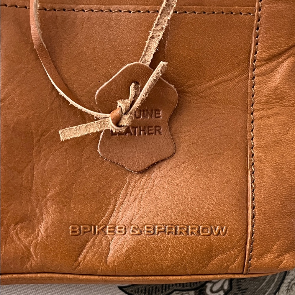 Spikes & Sparrow- Genuine Leather Tan shoulder Bag - - Picture 2 of 11